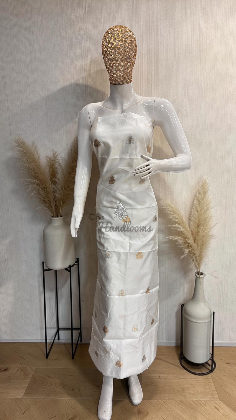 Pure Katan Silk Handlooms Banarasi Dress material With Organza Dupatta