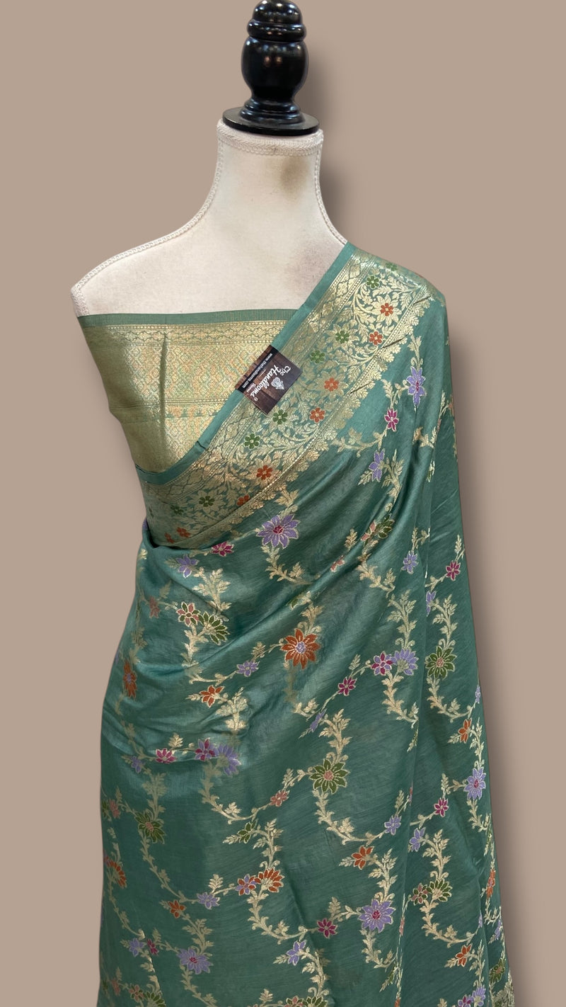 Pure Tussar Silk Handloom Banarasi Saree - The Handlooms