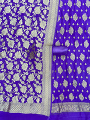 Lavender Khaddi Georgette Handlooms Banarasi Dress material - The Handlooms