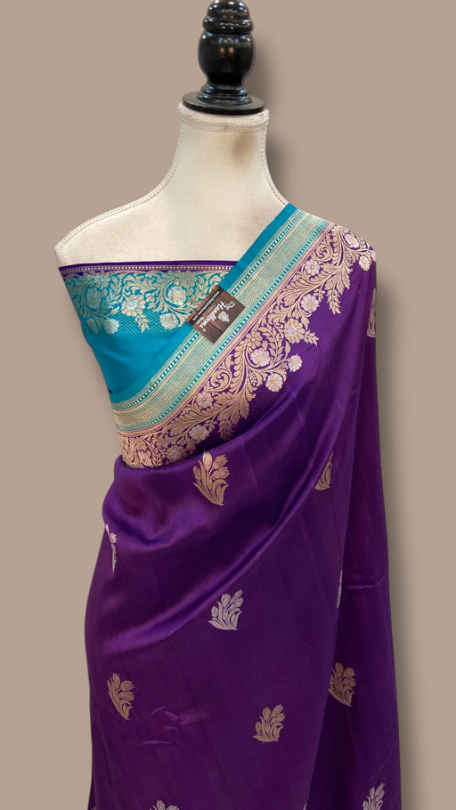 Pure Mashru Katan Silk Banarasi Handloom Saree - The Handlooms