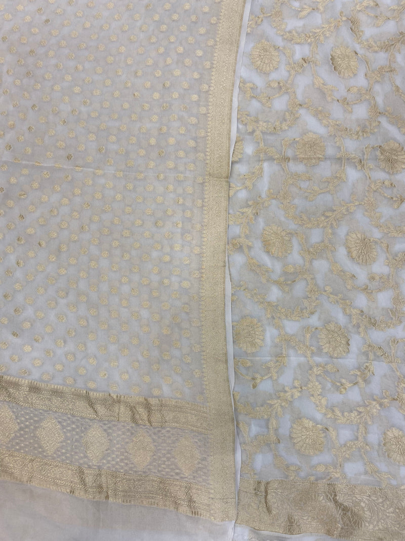 Khaddi Georgette Banarasi Dress material - The Handlooms