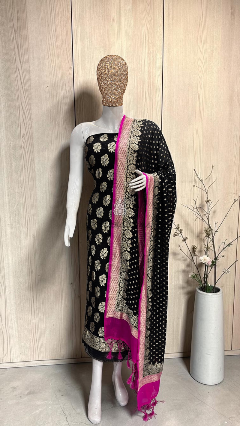 Khaddi Georgette Banarasi Dress material