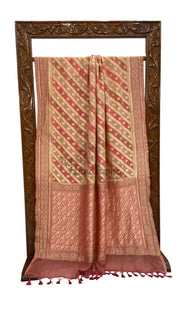 Khaddi Georgette Handloom Banarasi Saree - Gold Zari - The Handlooms