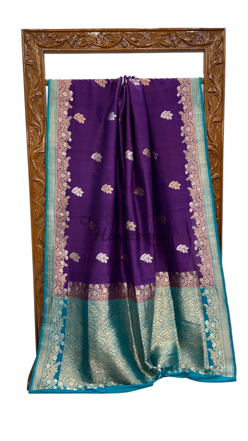 Pure Mashru Katan Silk Banarasi Handloom Saree - The Handlooms