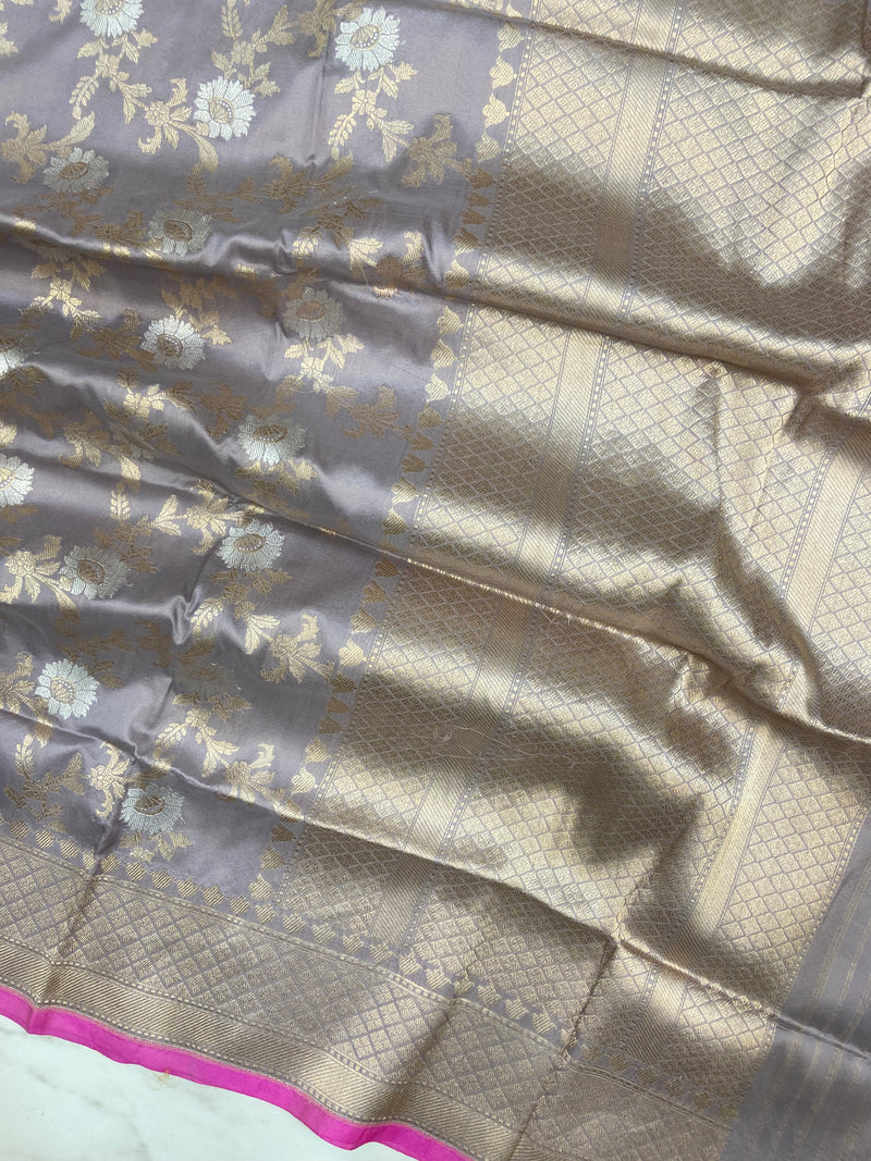 Pure Katan Silk Handloom Banarasi Dupatta - All Over Sona Roopa Kadua Jaal Work
