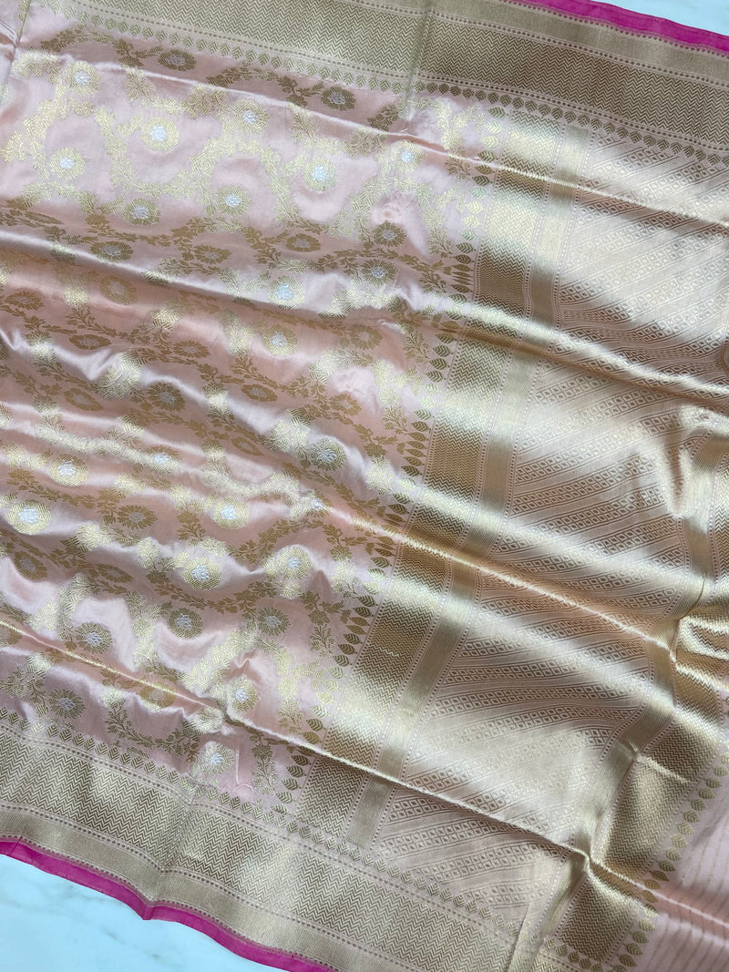 Pure Katan Silk Handloom Banarasi Dupatta - All Over Sona Roopa Kadua Jaal Work