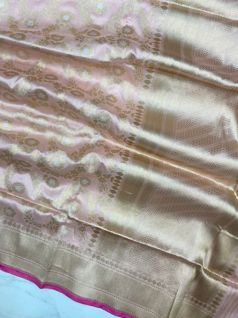 Pure Katan Silk Handloom Banarasi Dupatta - All Over Sona Roopa Kadua Jaal Work