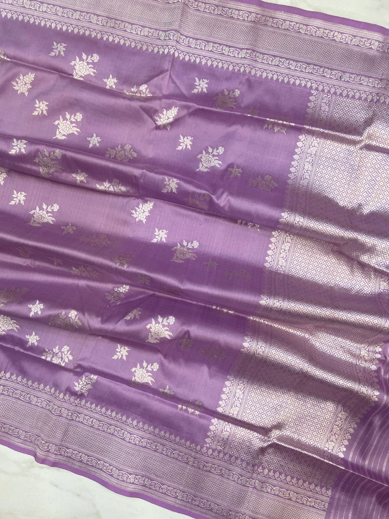 Pure Katan Silk Handloom Banarasi Dupatta - All Over Sona Roopa Kadua Motifs