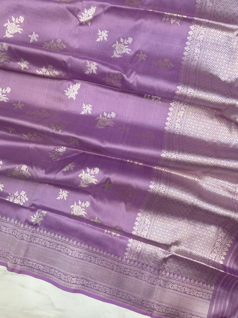 Pure Katan Silk Handloom Banarasi Dupatta - All Over Sona Roopa Kadua Motifs