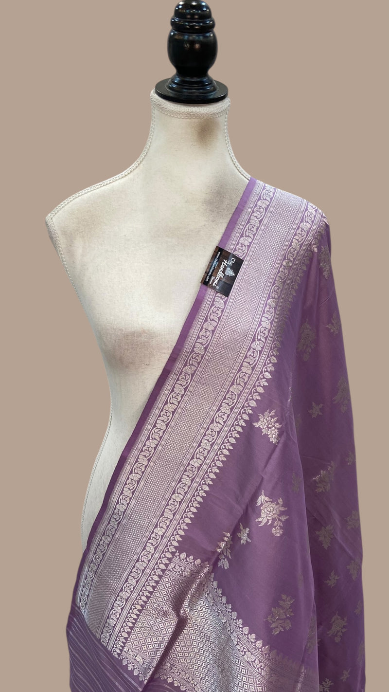 Pure Katan Silk Handloom Banarasi Dupatta - All Over Sona Roopa Kadua Motifs