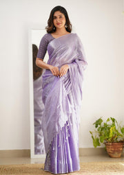 Pure Tissue Silk Handloom Banarasi Saree - Plain - The Handlooms