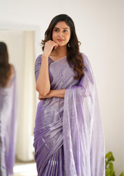 Pure Tissue Silk Handloom Banarasi Saree - Plain - The Handlooms