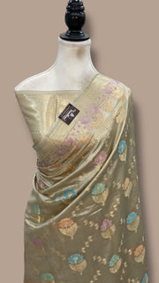 Pure Dupion Silk Banarasi Saree - The Handlooms