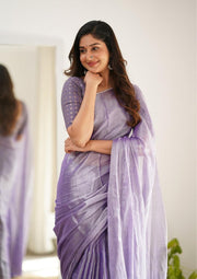 Pure Tissue Silk Handloom Banarasi Saree - Plain - The Handlooms