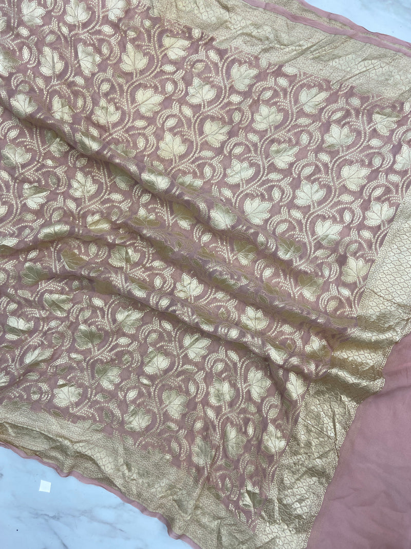 Pure Khaddi Georgette Handloom Dupatta - The Handlooms