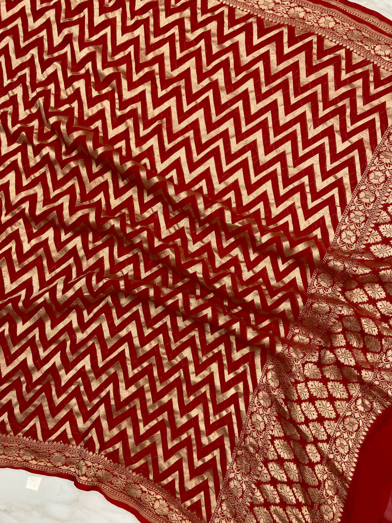 Pure Khaddi Georgette Handloom Dupatta - The Handlooms