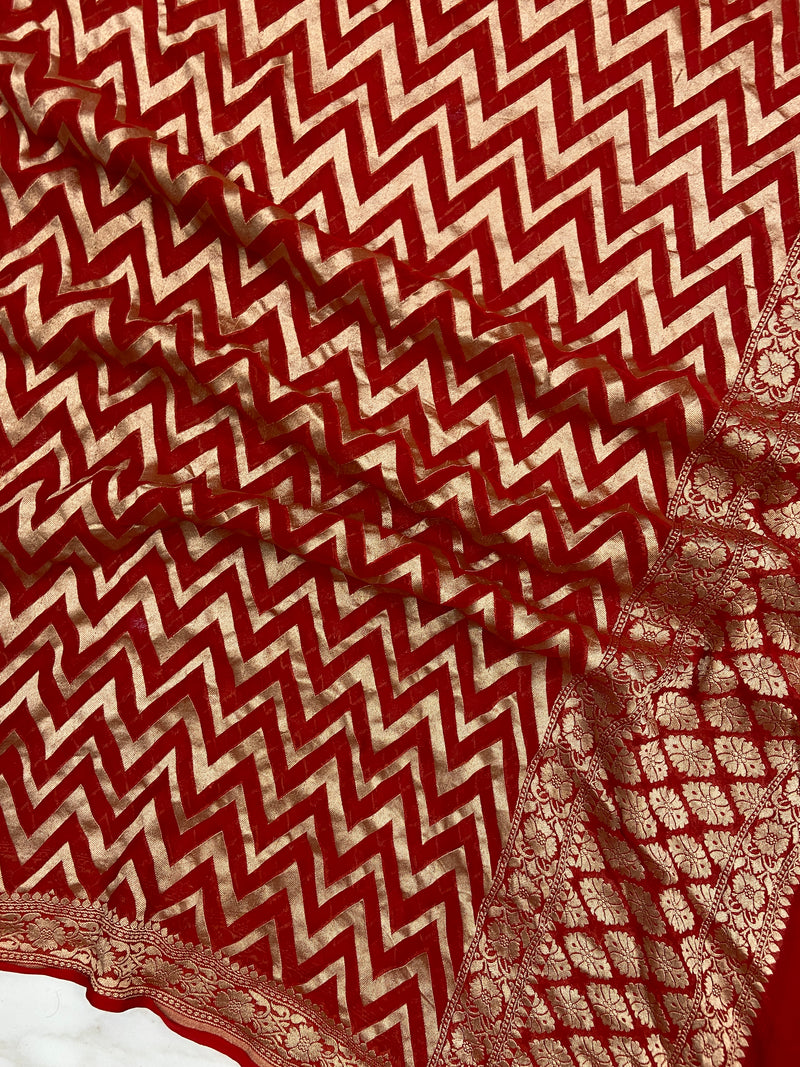 Pure Khaddi Georgette Handloom Dupatta - The Handlooms