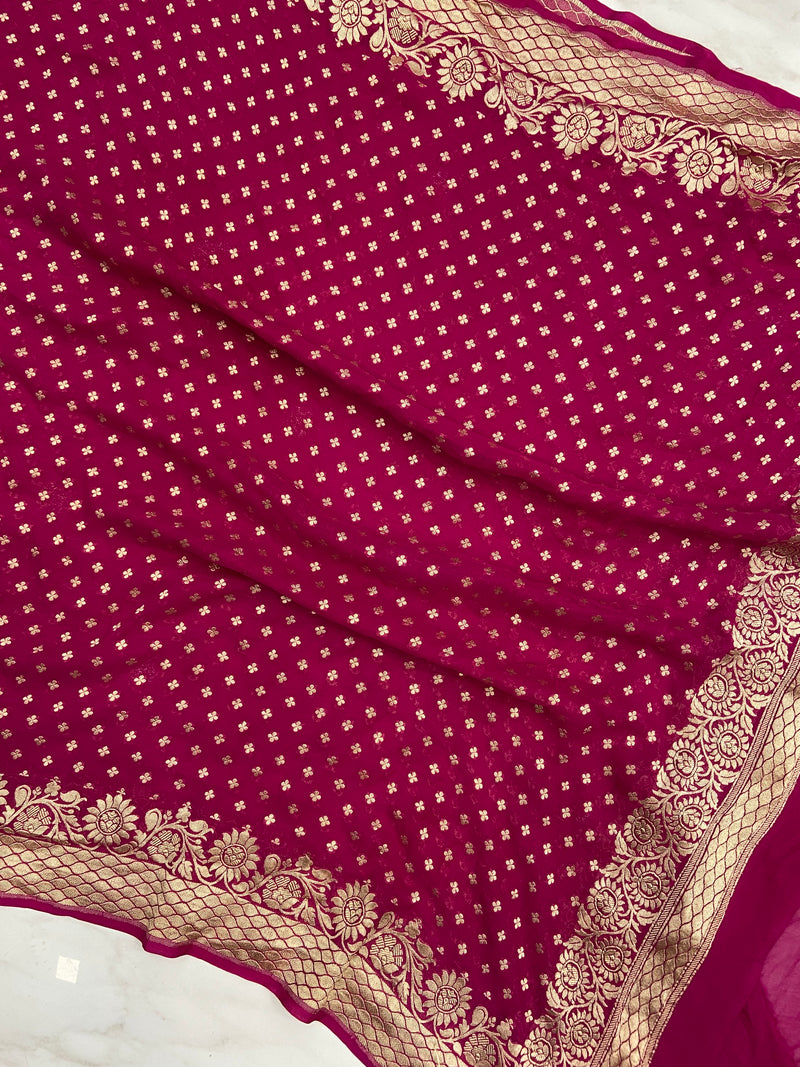 Pure Khaddi Georgette Handloom Dupatta - The Handlooms