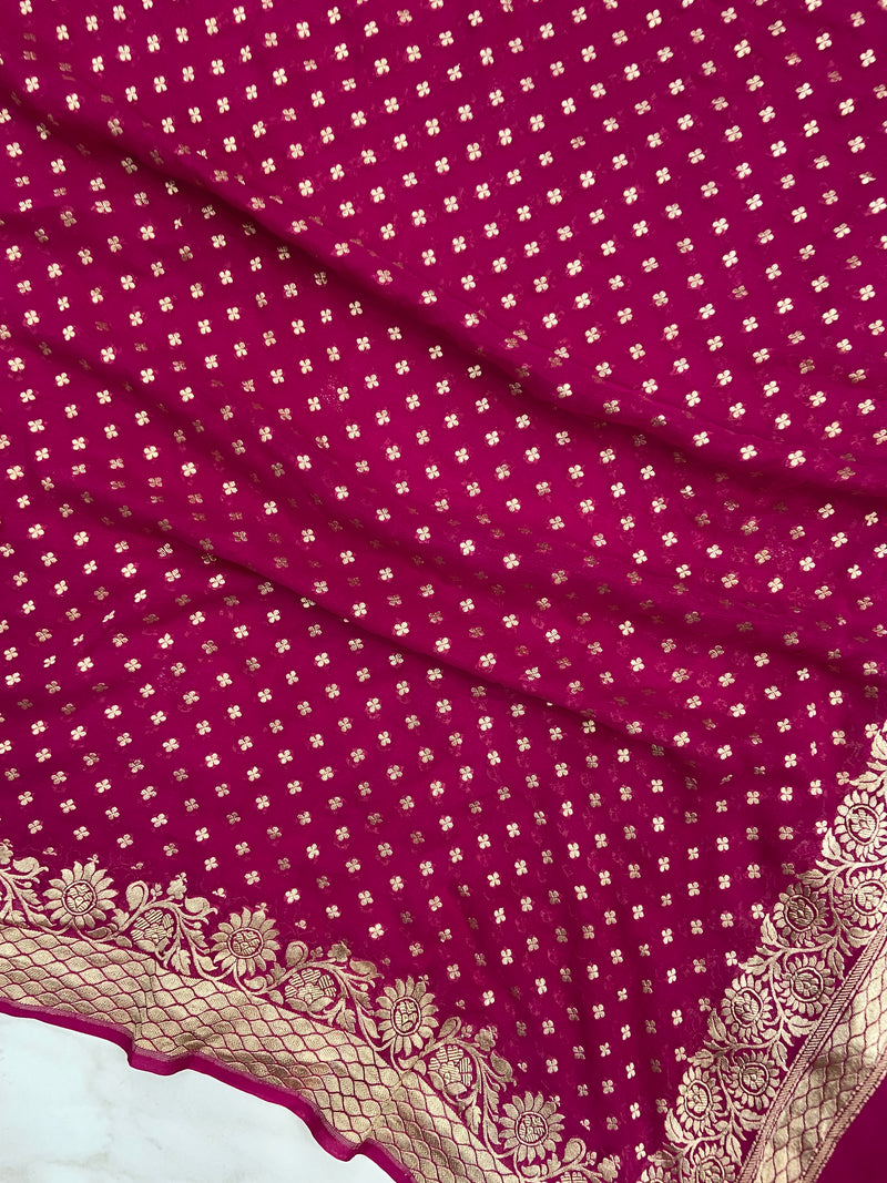 Pure Khaddi Georgette Handloom Dupatta - The Handlooms