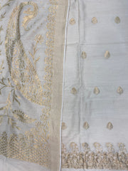 Pure Moonga Georgette Banarasi Dress material - The Handlooms