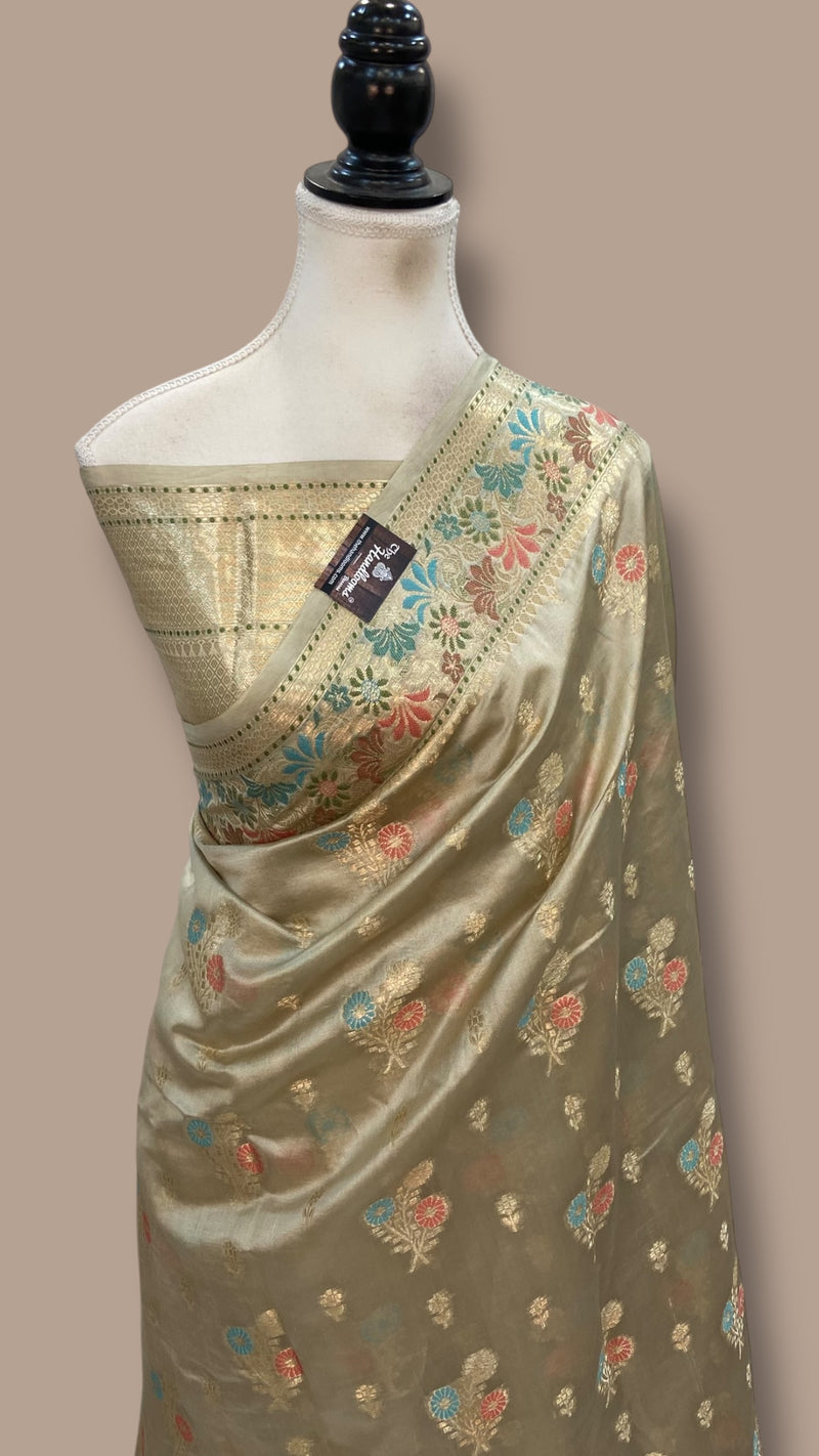 Pure Dupion Silk Banarasi Saree - The Handlooms