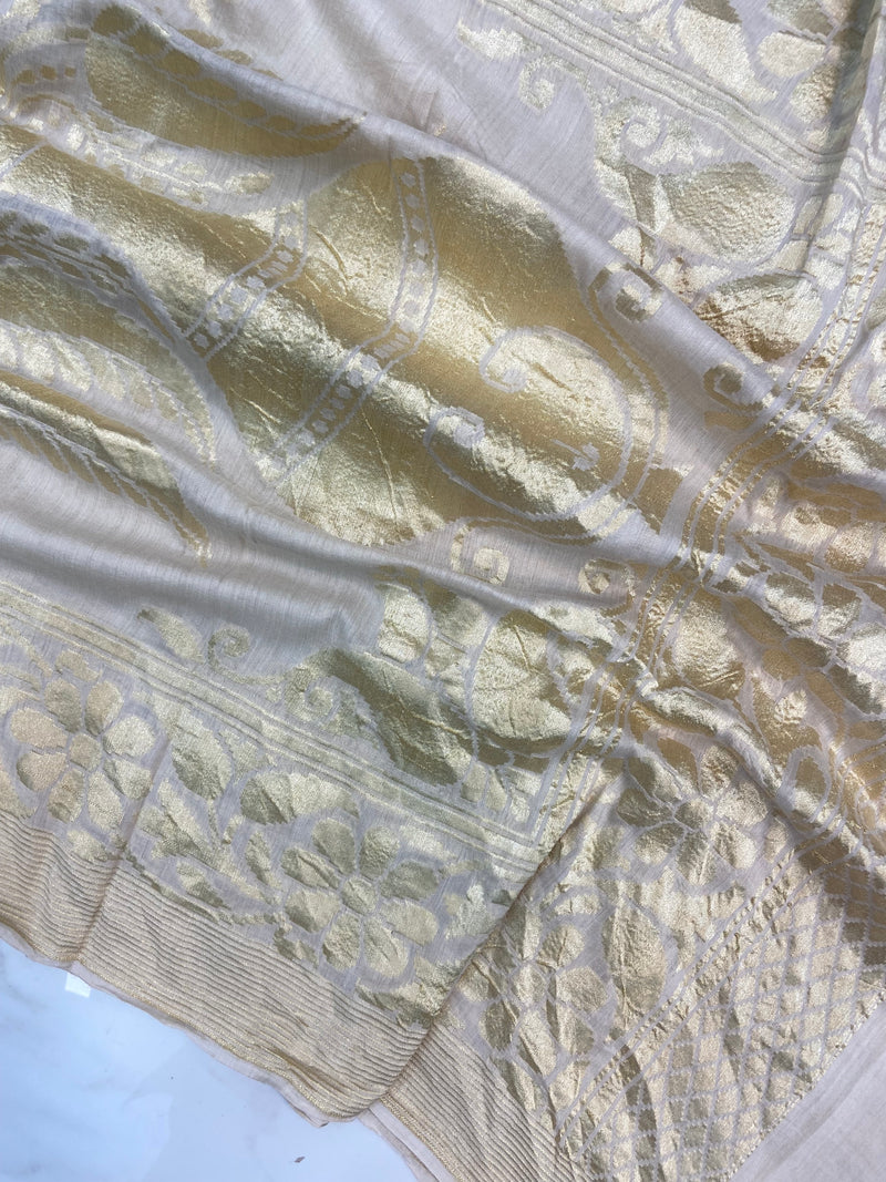 Pure Moonga  handloom Dupatta - The Handlooms