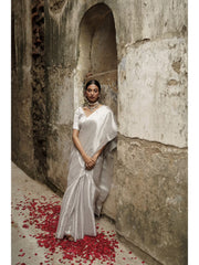 Pure Tissue Silk Handloom Banarasi Saree - Plain - The Handlooms