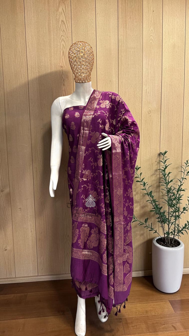 Pure Chiniya Silk Handlooms Banarasi Dress material