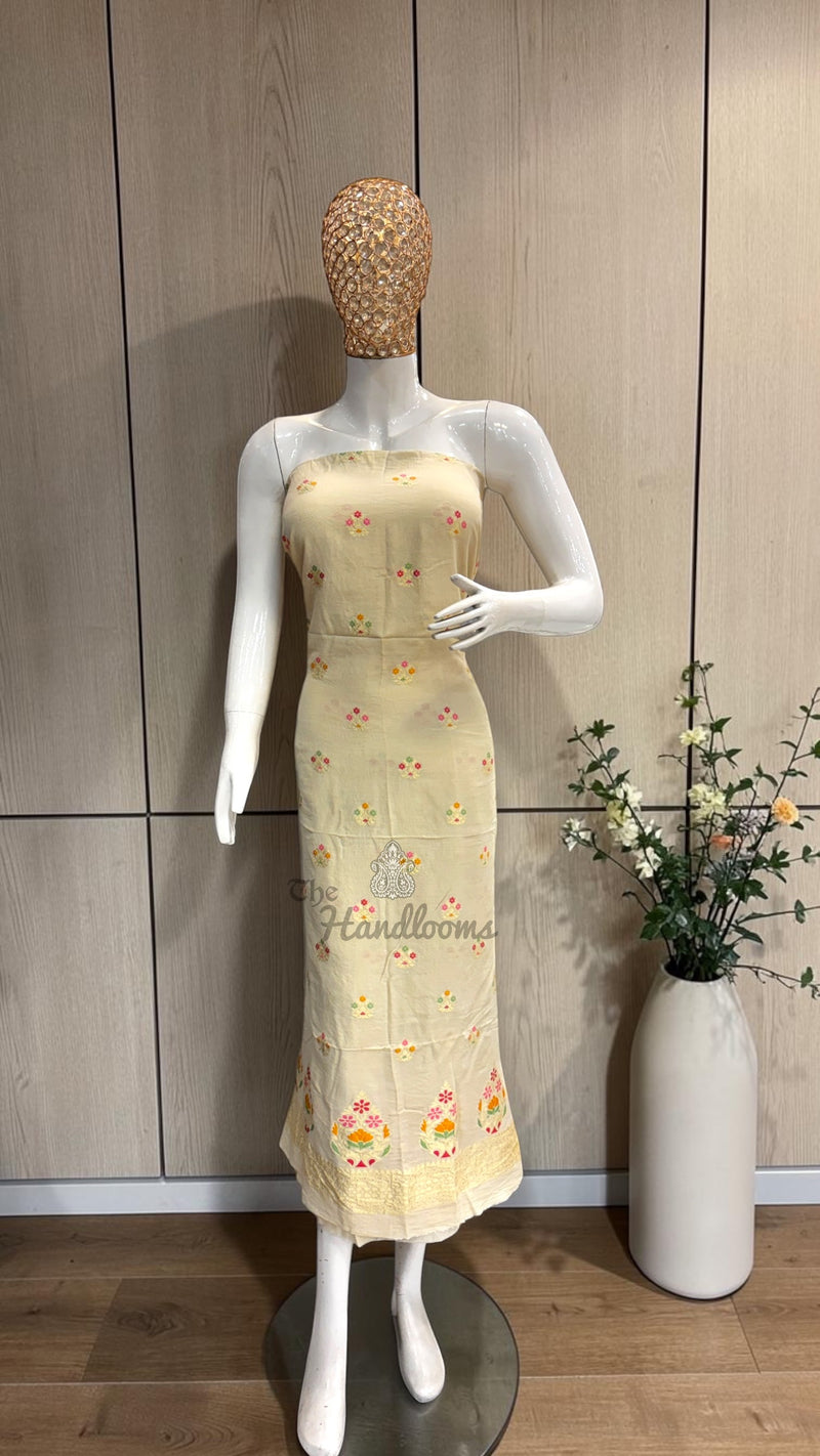 Pure Moonga Georgette Banarasi Dress Material