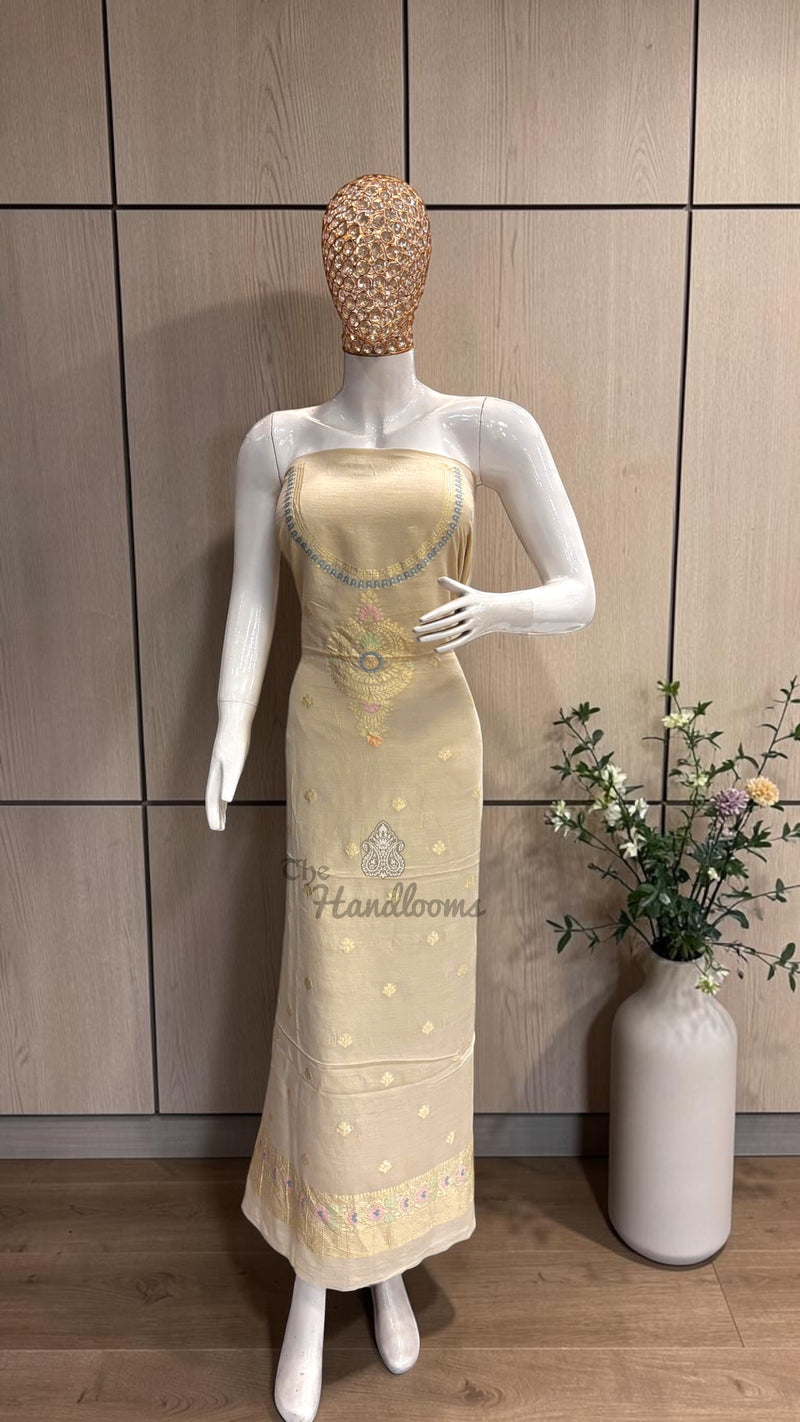 Pure Moonga Georgette Banarasi Dress Material