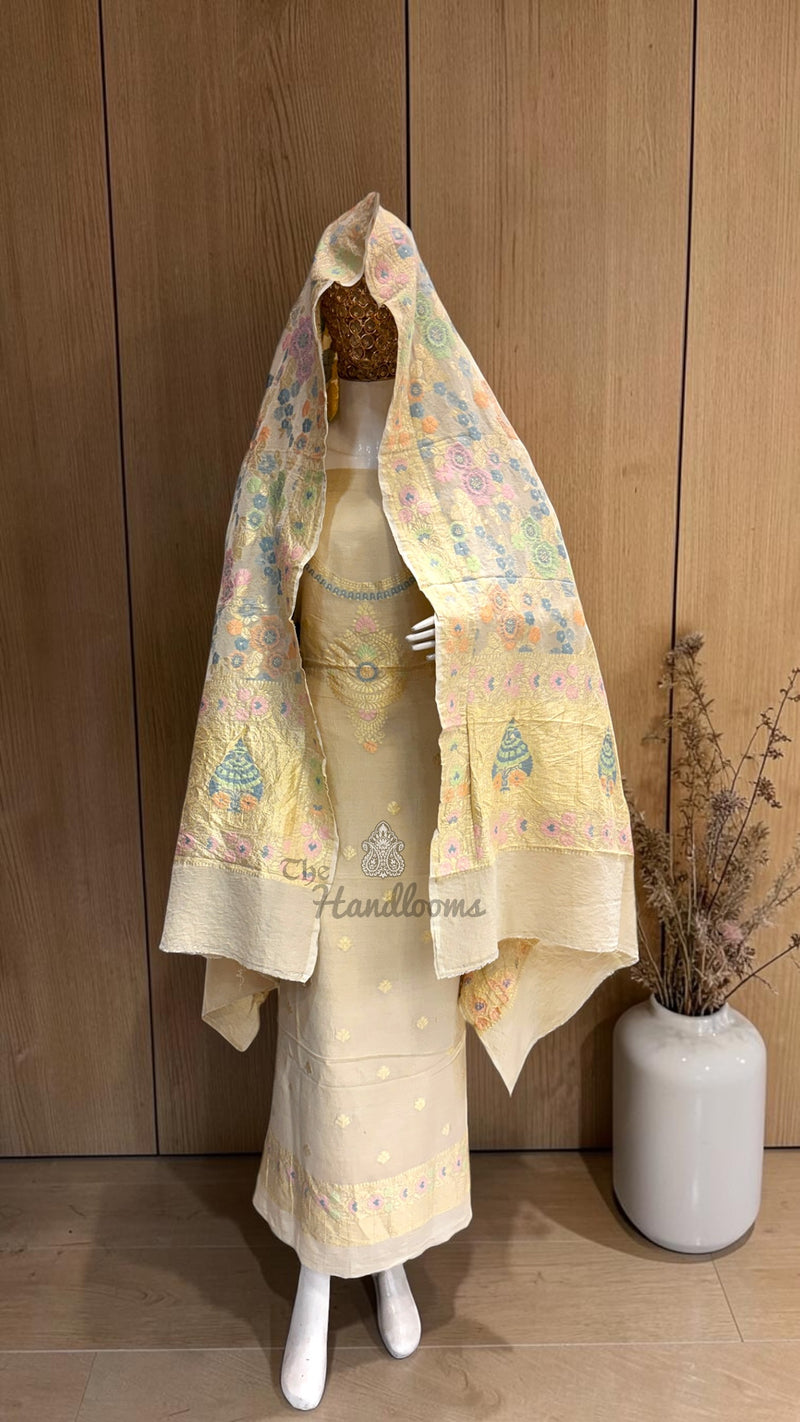 Pure Moonga Georgette Banarasi Dress Material