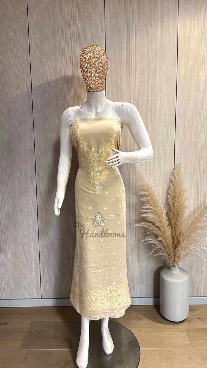 Pure Moonga Georgette Banarasi Dress Material