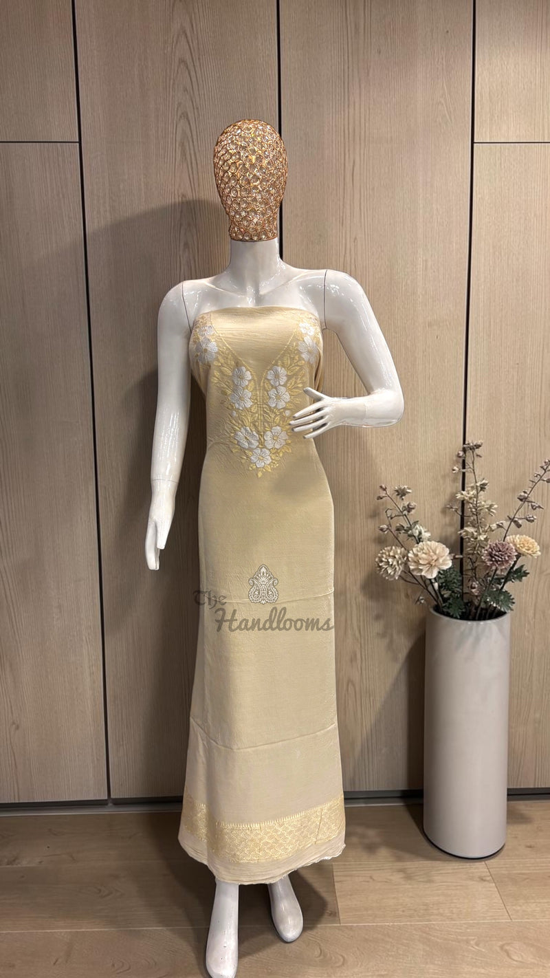 Pure Moonga Georgette Banarasi Dress Material