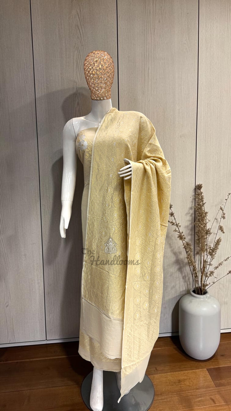 Pure Moonga Georgette Banarasi Dress Material