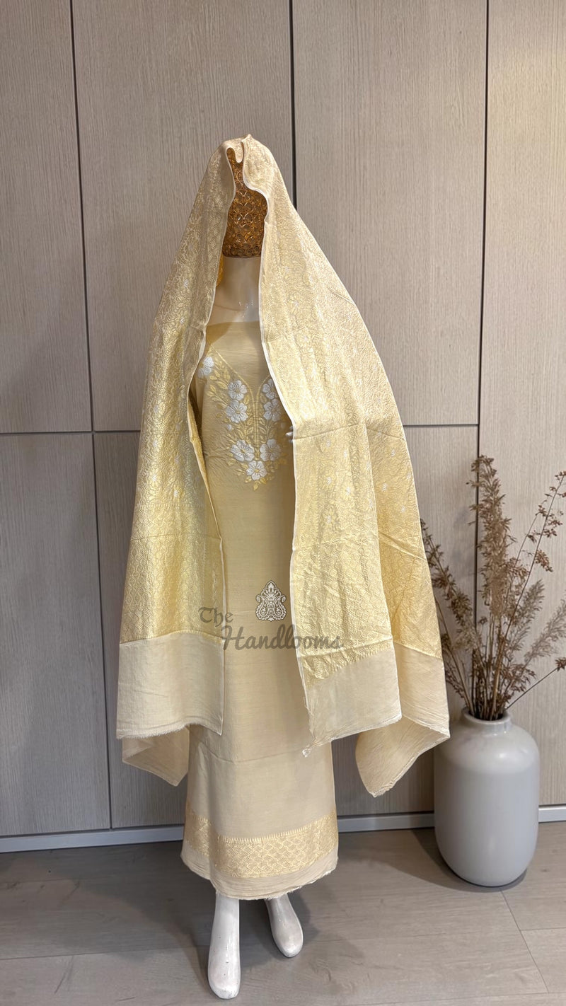 Pure Moonga Georgette Banarasi Dress Material
