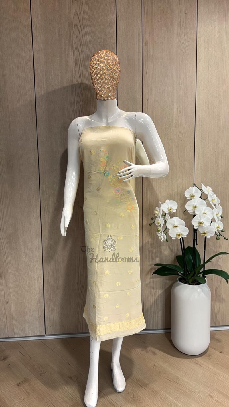 Pure Moonga Georgette Banarasi Dress Material