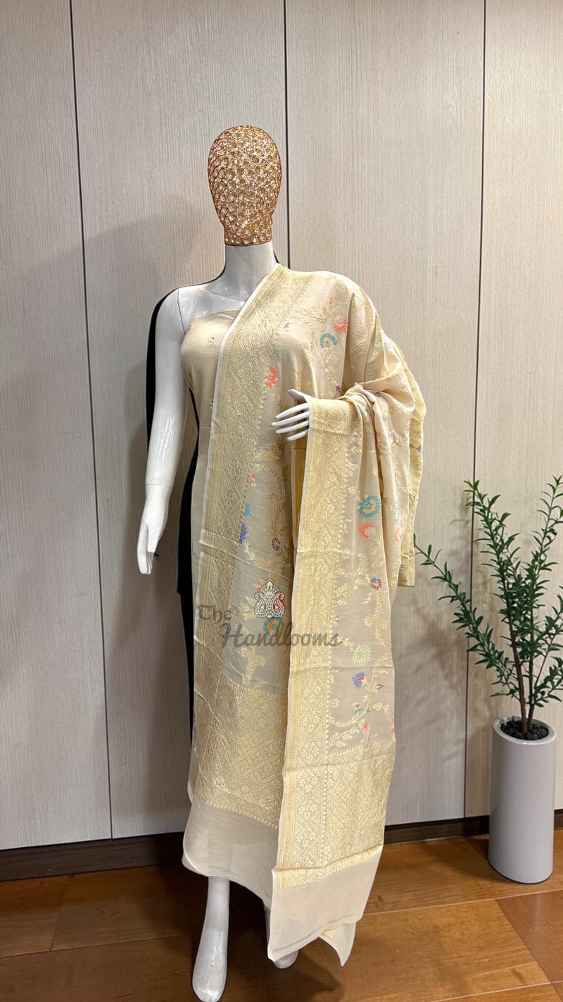 Pure Moonga Georgette Banarasi Dress Material
