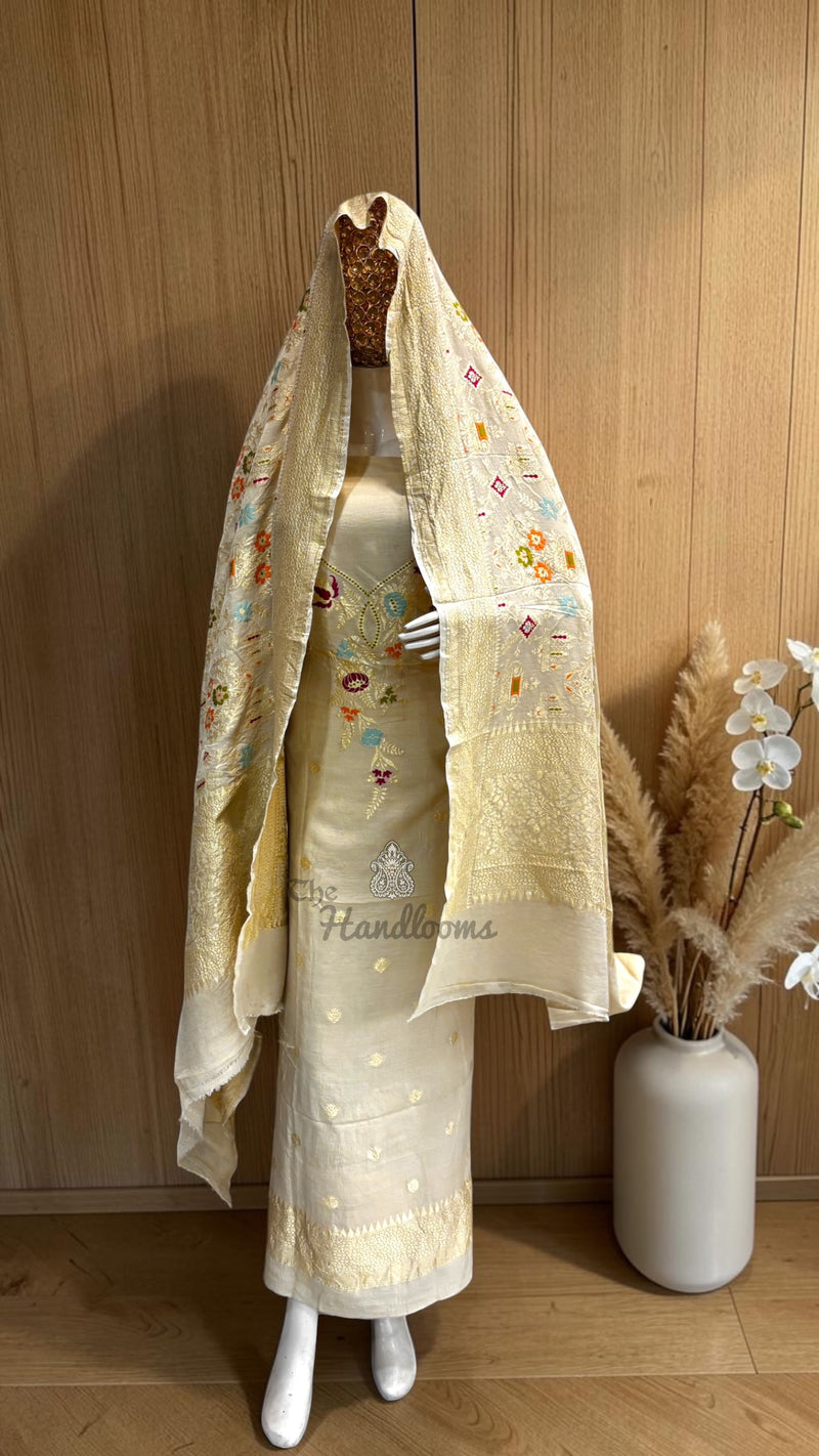Pure Moonga Georgette Banarasi Dress Material