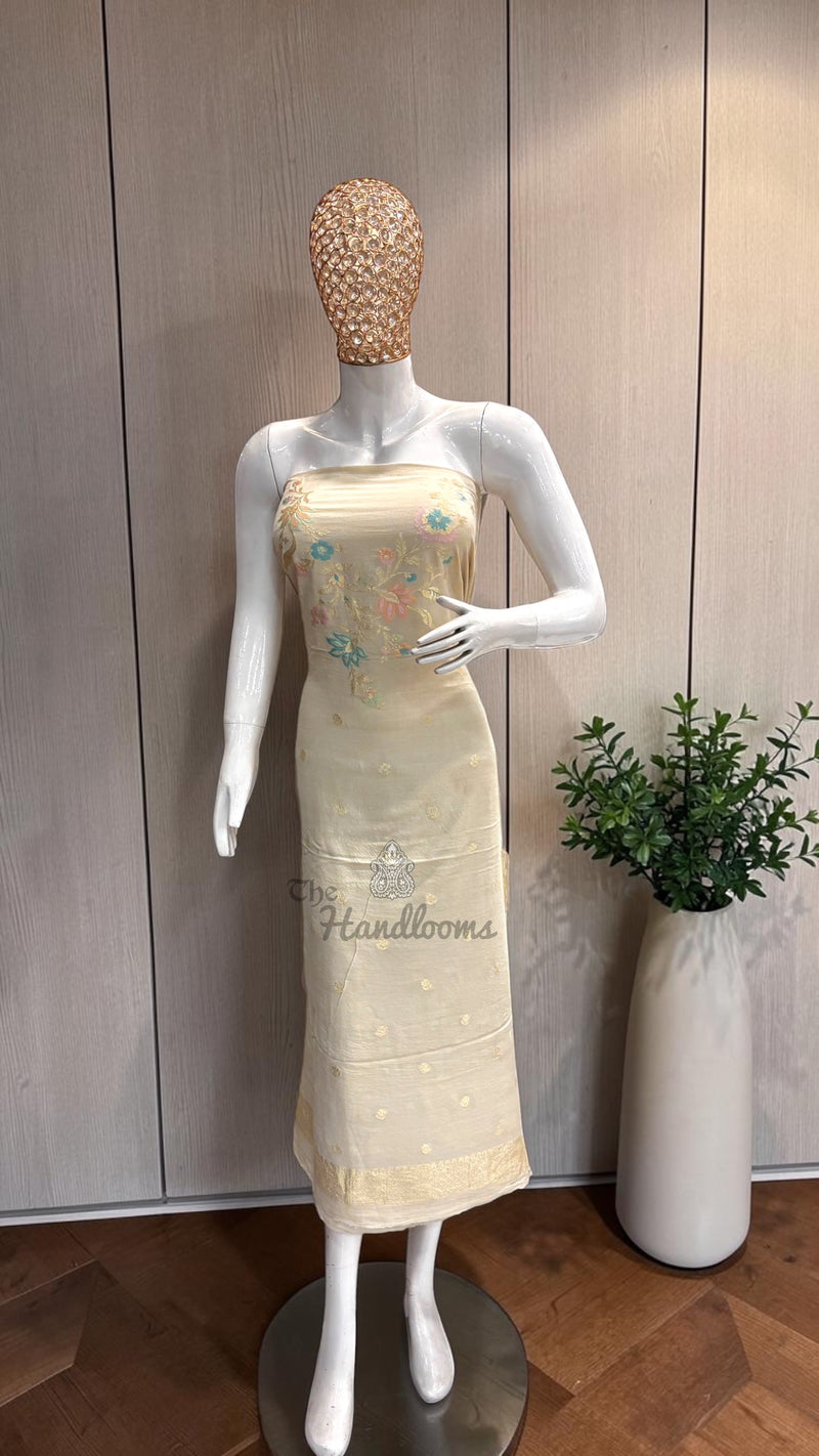 Pure Moonga Georgette Banarasi Dress Material
