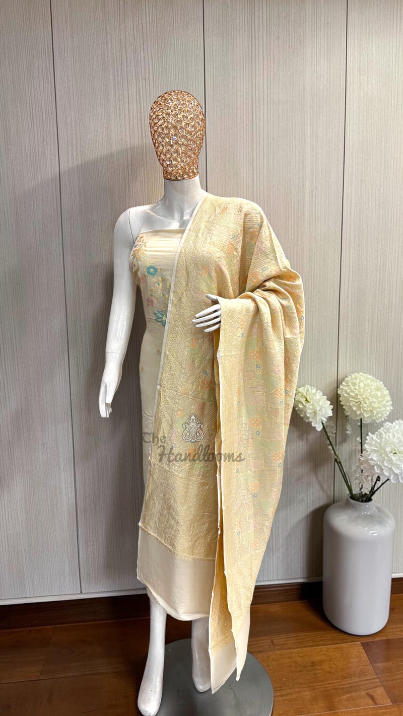 Pure Moonga Georgette Banarasi Dress Material