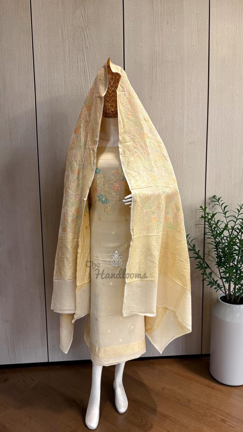 Pure Moonga Georgette Banarasi Dress Material