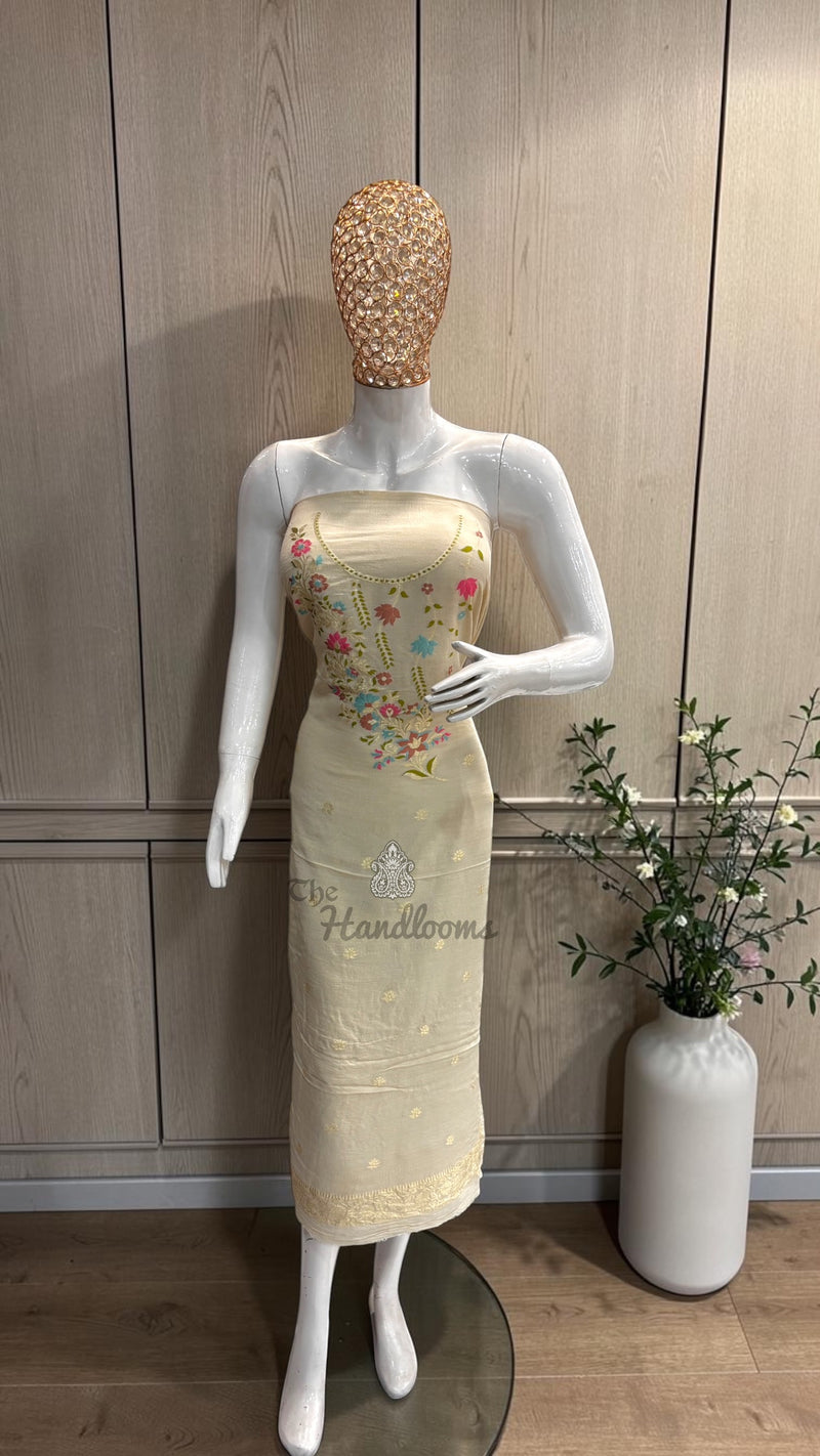 Pure Moonga Georgette Banarasi Dress Material