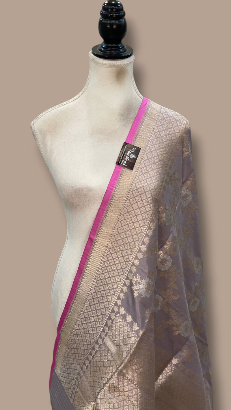 Pure Katan Silk Handloom Banarasi Dupatta - All Over Sona Roopa Kadua Jaal Work
