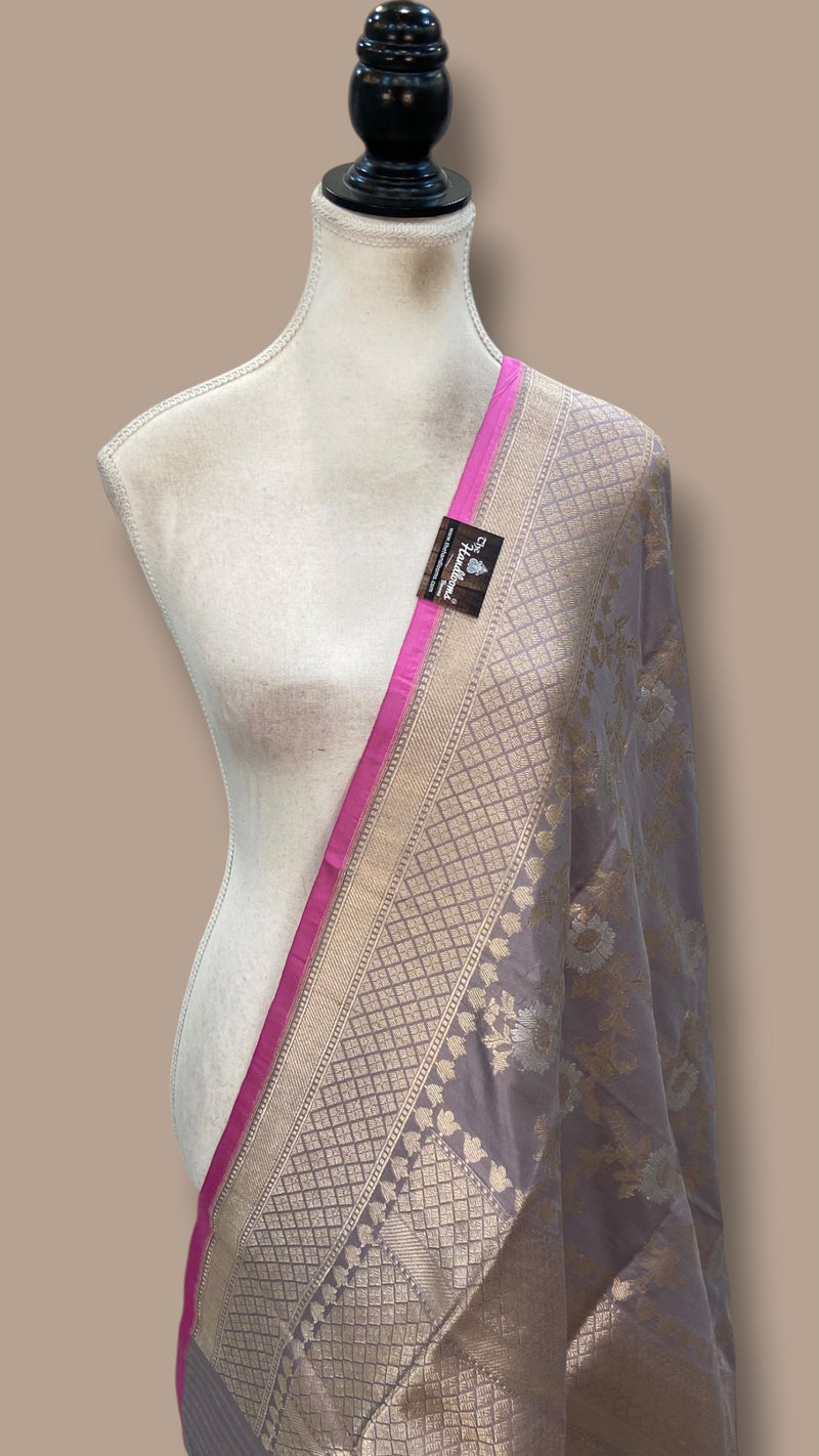 Pure Katan Silk Handloom Banarasi Dupatta - All Over Sona Roopa Kadua Jaal Work
