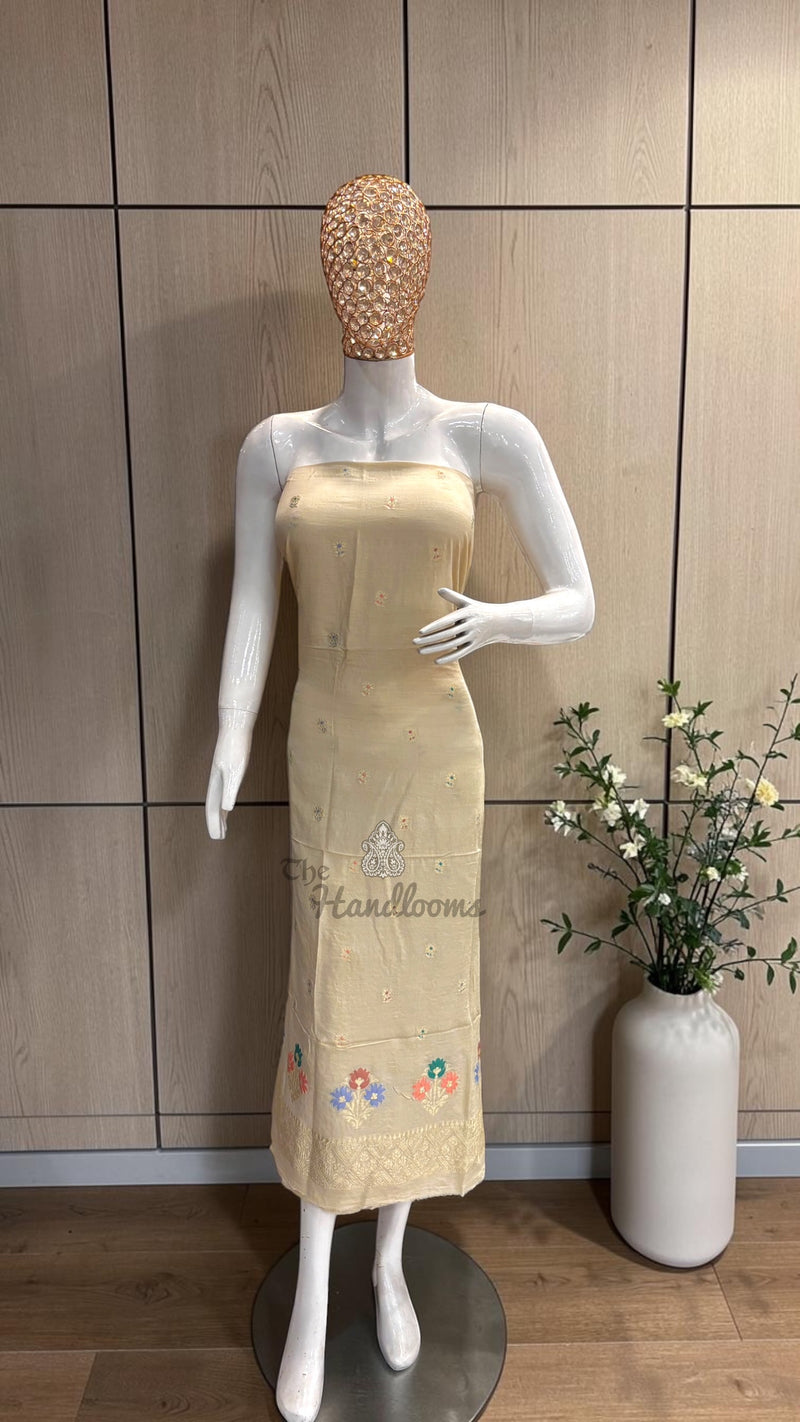 Pure Moonga Georgette Banarasi Dress Material