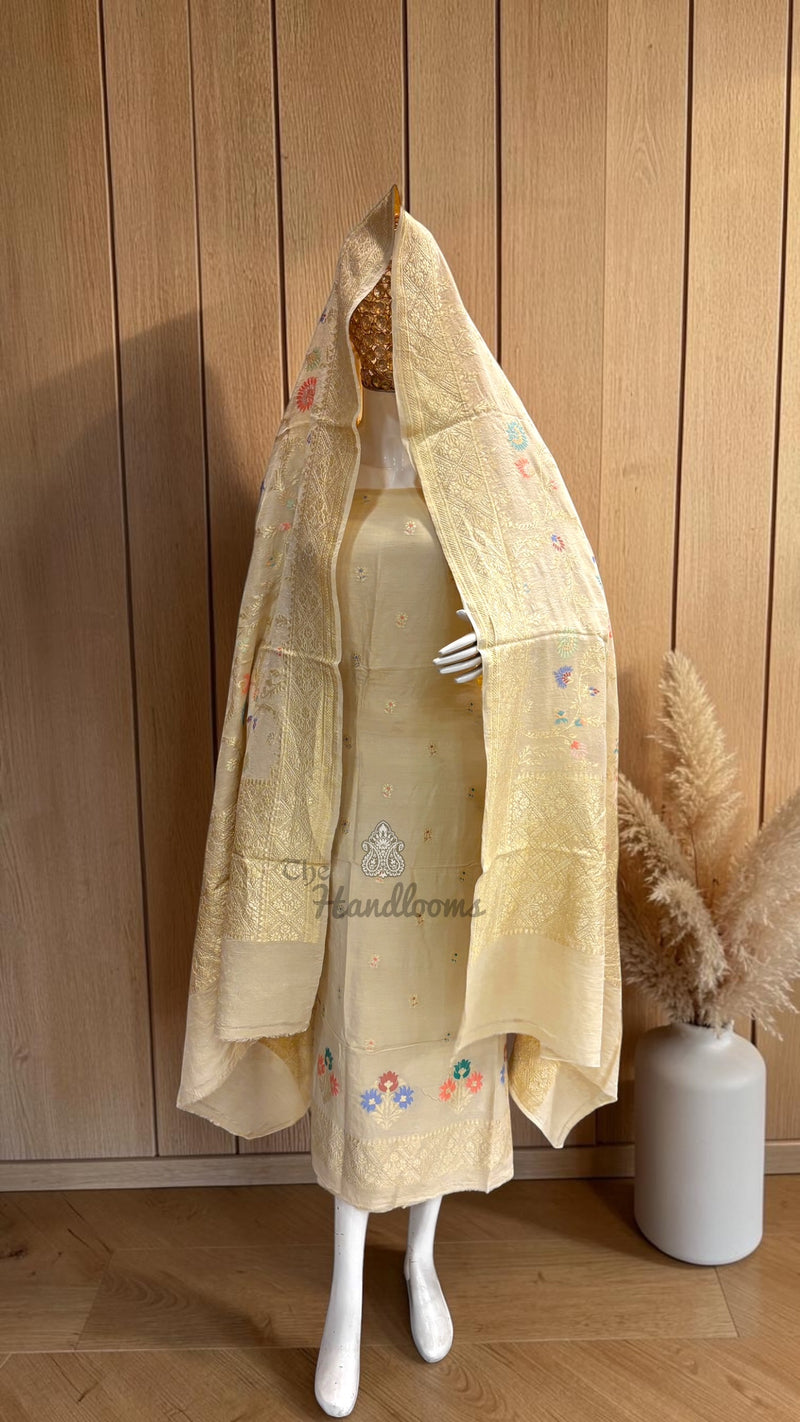 Pure Moonga Georgette Banarasi Dress Material