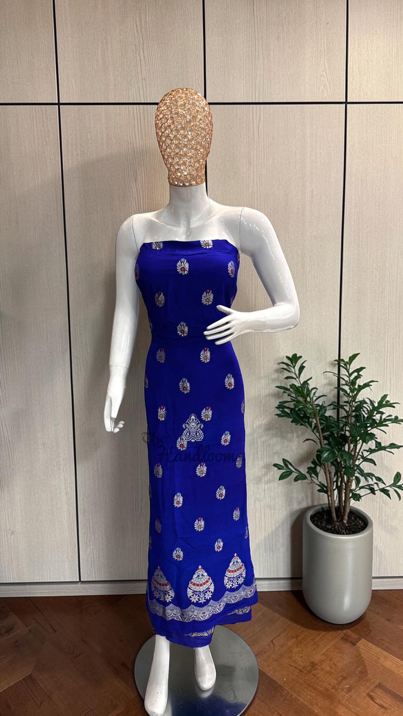Pure Moonga Georgette Banarasi Dress Material