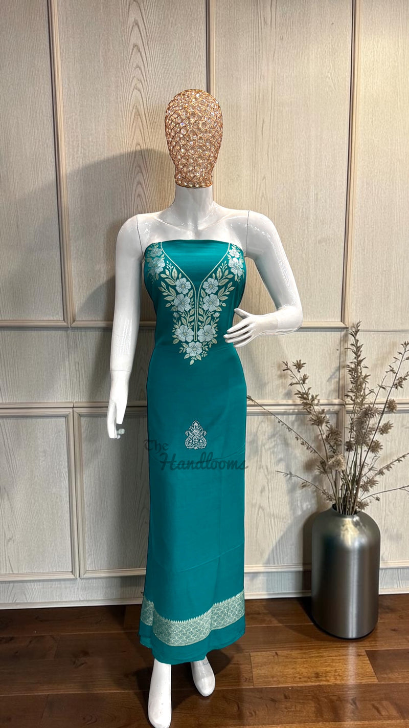 Pure Moonga Georgette Banarasi Dress Material
