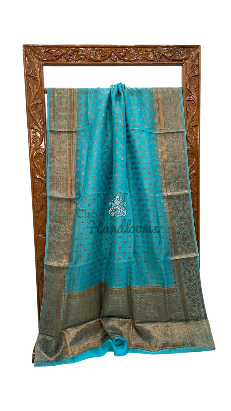 Pure Kora Handloom Banarasi Saree
