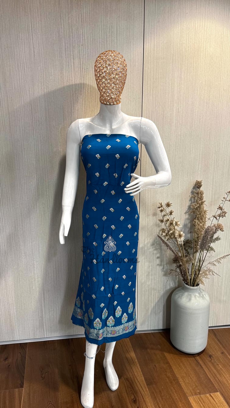 Pure Moonga Georgette Banarasi Dress Material